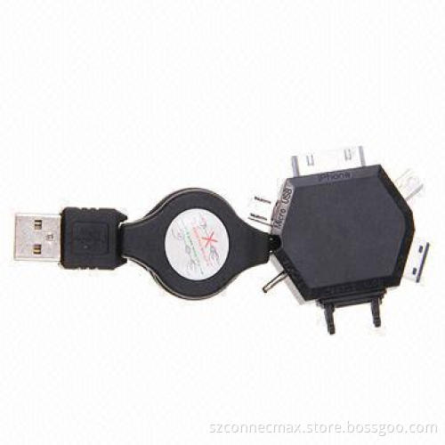 6-in-1 Data and Charging USB Retractable Cable for iPhone/Nokia/Sony/Samsung